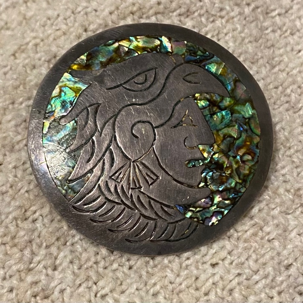 Vintage Mexican sterling silver and abalone shell